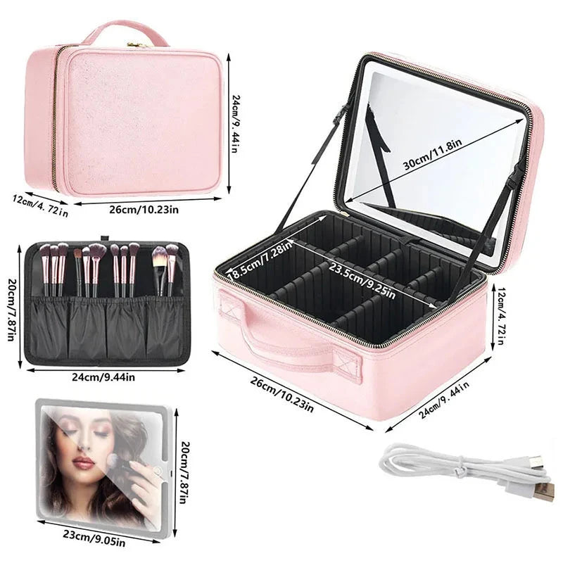 LED Cosmetic Case With Mirror