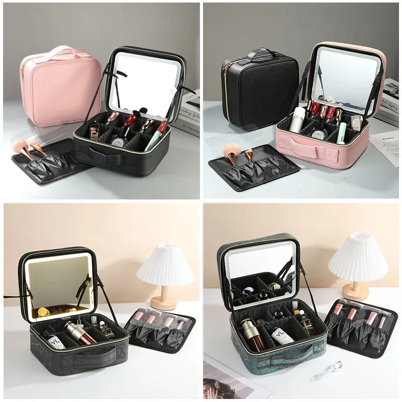 LED Cosmetic Case With Mirror