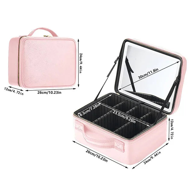 LED Cosmetic Case With Mirror